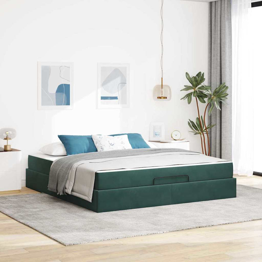 Bedframe Anders Donkergroen 180 x 200 cm Fluweel