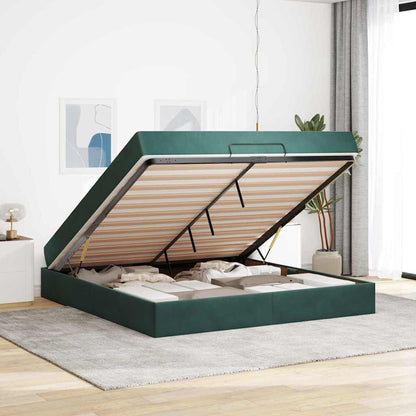 Bedframe Anders Donkergroen 180 x 200 cm Fluweel