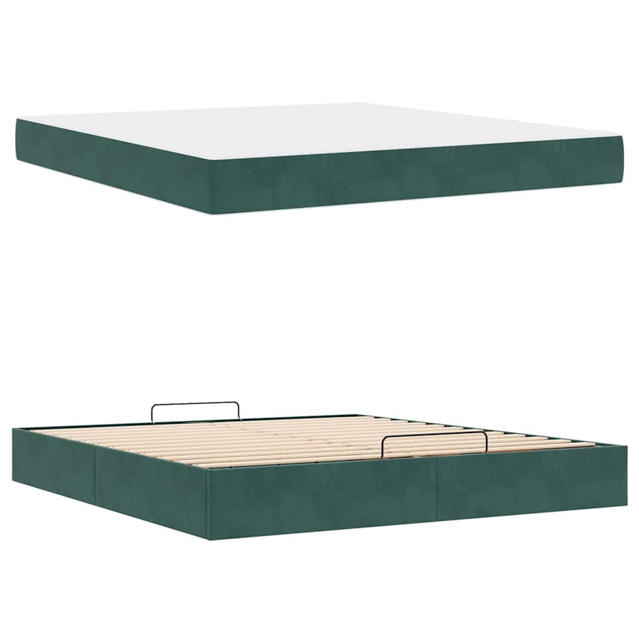 Bedframe Anders Donkergroen 180 x 200 cm Fluweel