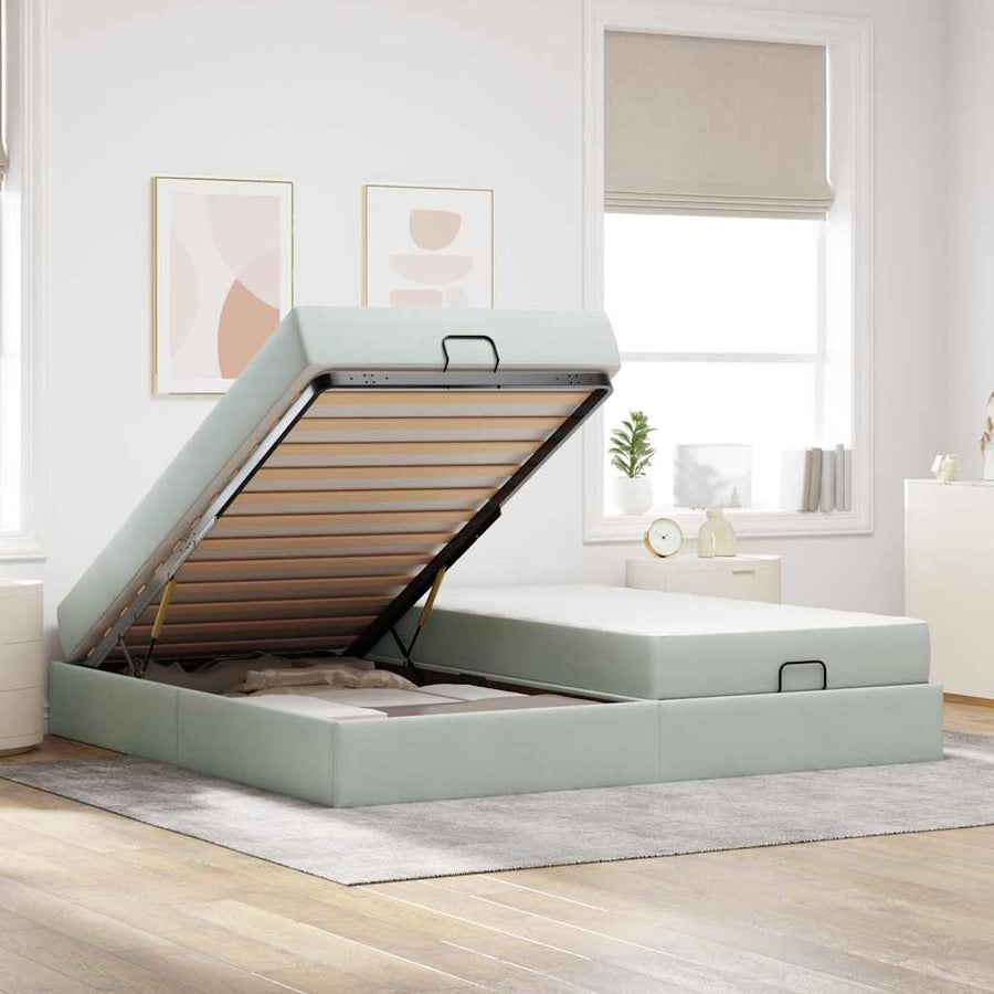 Bedframe Anders Lichtgrijs 200 x 200 cm Fluweel