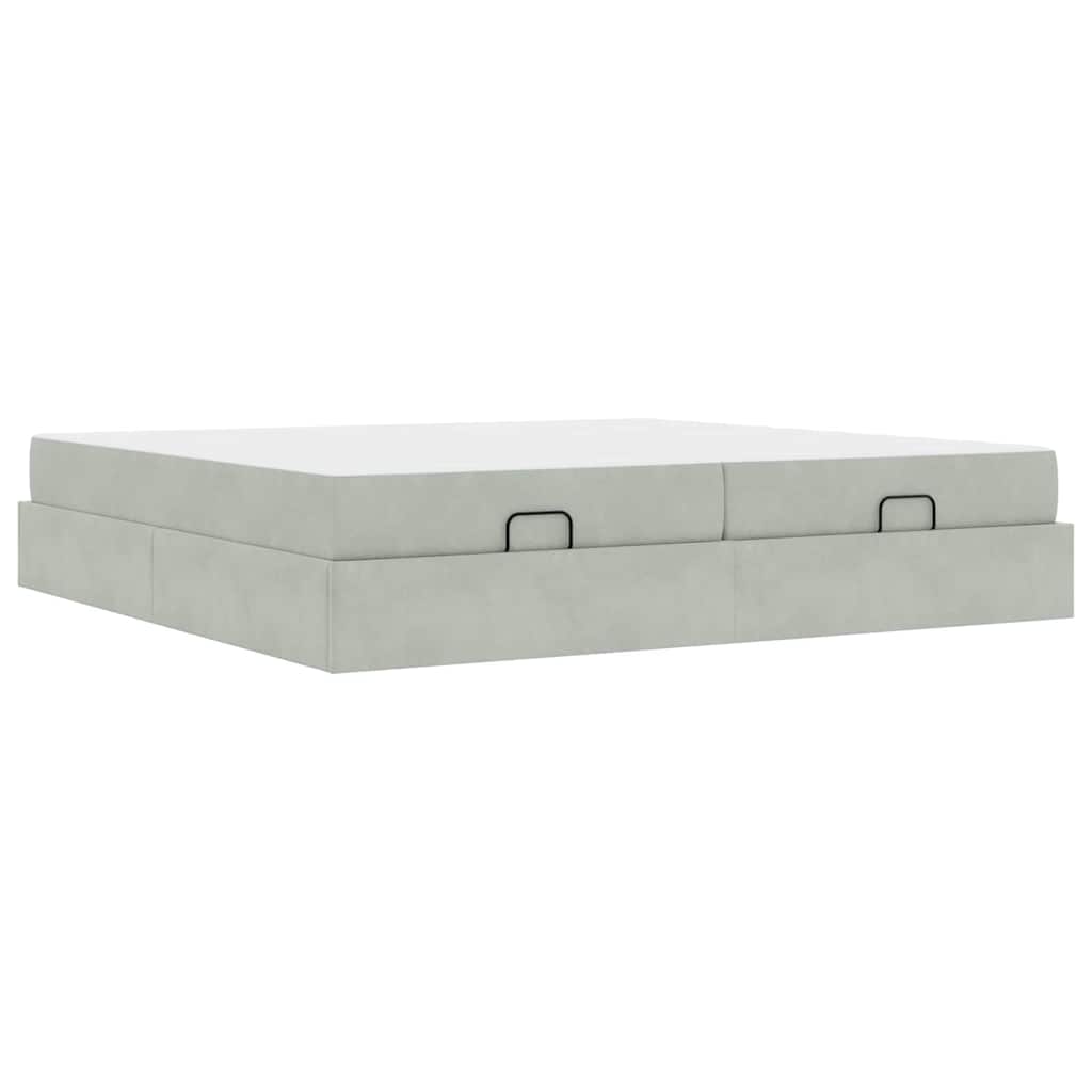 Bedframe Anders Lichtgrijs 200 x 200 cm Fluweel