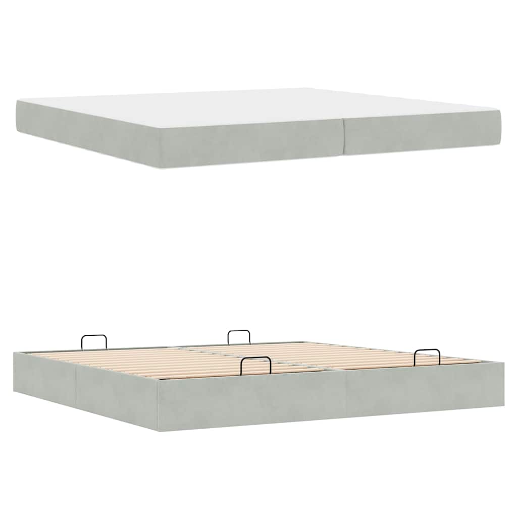 Bedframe Anders Lichtgrijs 200 x 200 cm Fluweel