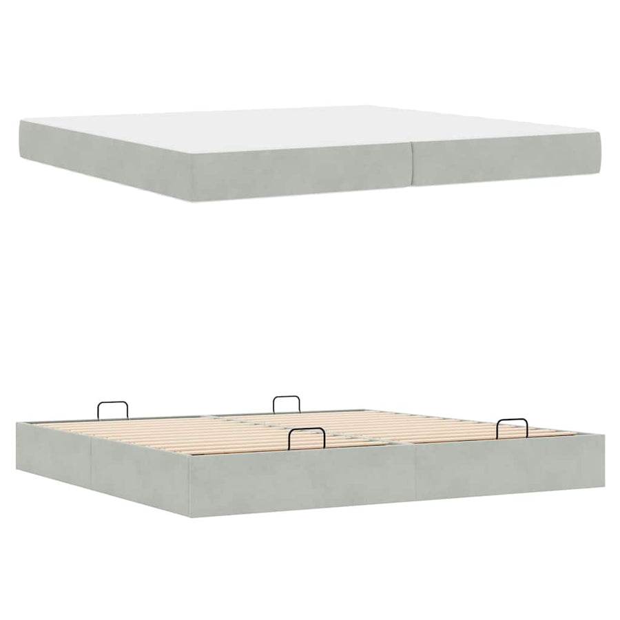 Bedframe Anders Lichtgrijs 200 x 200 cm Fluweel