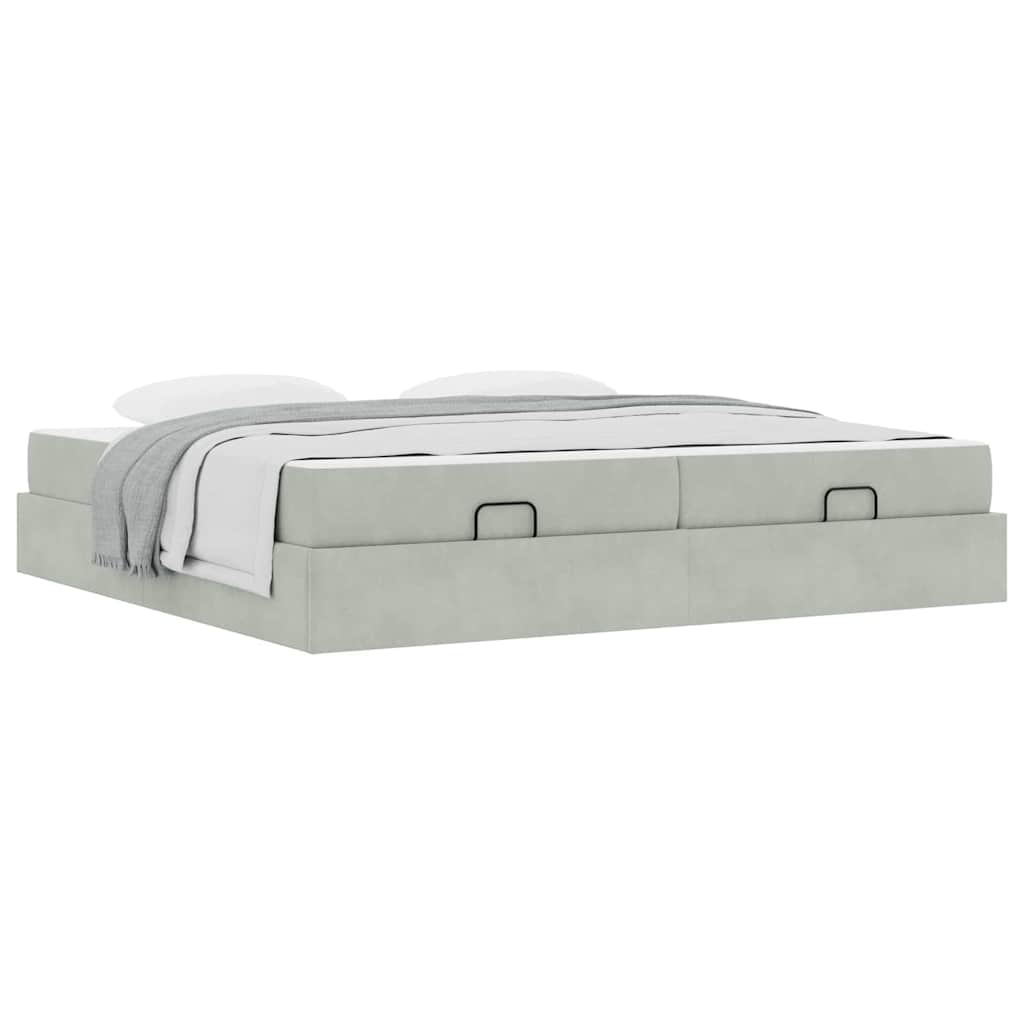 Bedframe Anders Lichtgrijs 200 x 200 cm Fluweel