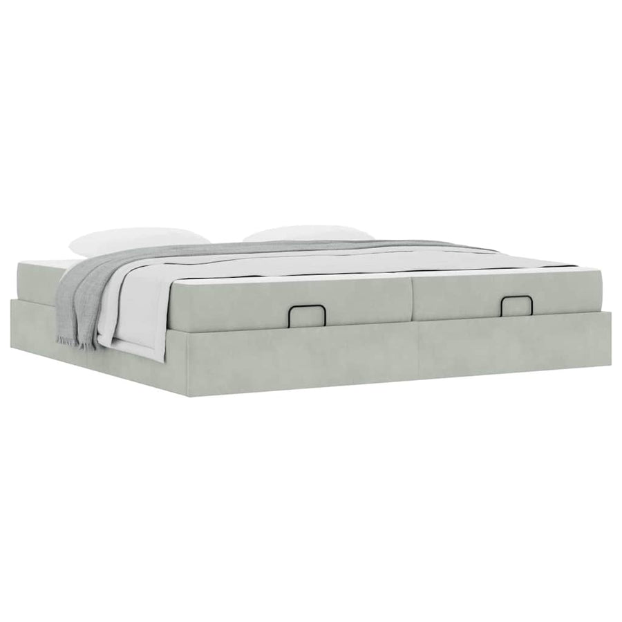 Bedframe Anders Lichtgrijs 200 x 200 cm Fluweel