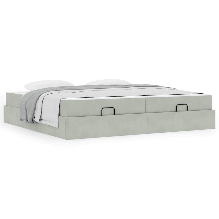 Bedframe Anders Lichtgrijs 200 x 200 cm Fluweel