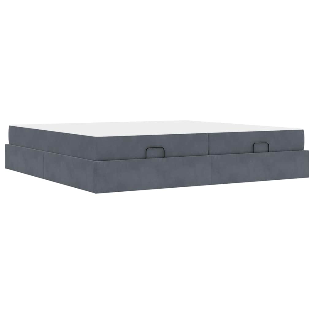 Bedframe Anders Donkergrijs 200 x 200 cm Fluweel