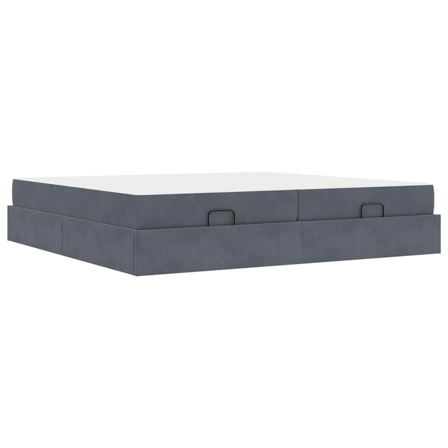 Bedframe Anders Donkergrijs 200 x 200 cm Fluweel
