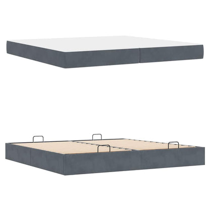 Bedframe Anders Donkergrijs 200 x 200 cm Fluweel