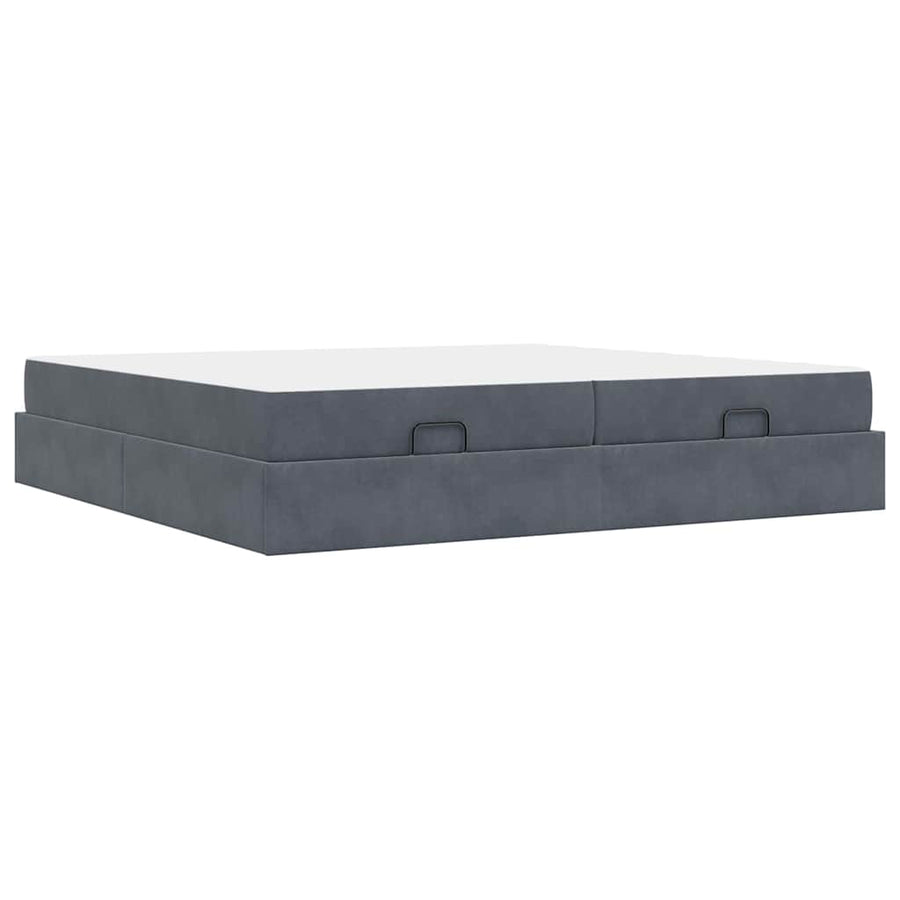 Bedframe Anders Donkergrijs 200 x 200 cm Fluweel