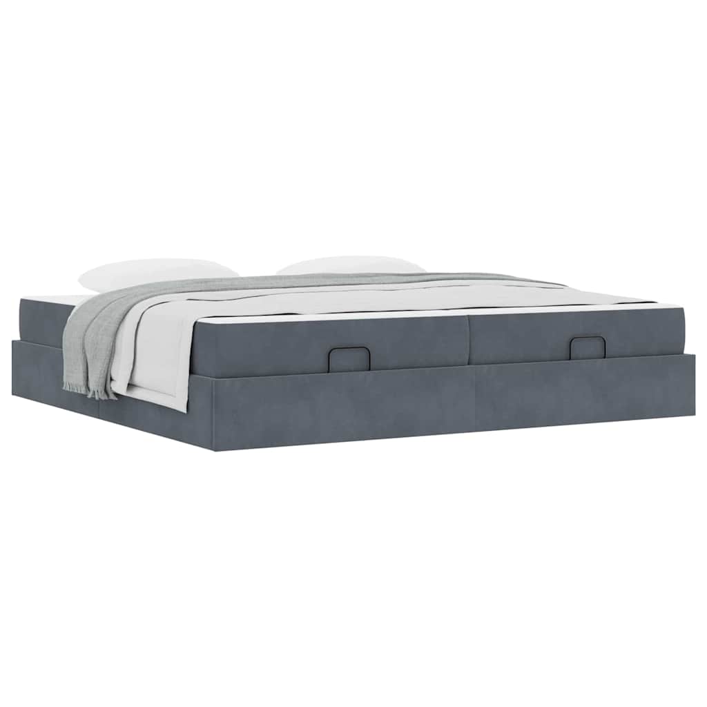 Bedframe Anders Donkergrijs 200 x 200 cm Fluweel
