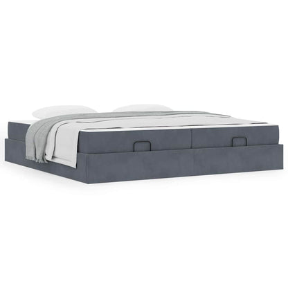 Bedframe Anders Donkergrijs 200 x 200 cm Fluweel