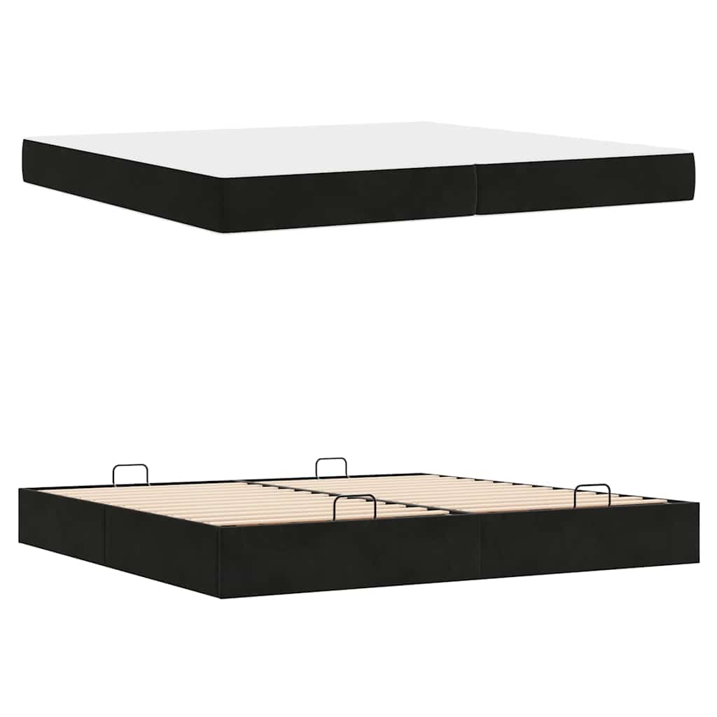 Bedframe Zwart 200 x 200 cm Fluweel