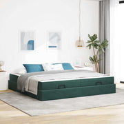 Bedframe met matras 203x200x43,5 cm groen fluweel