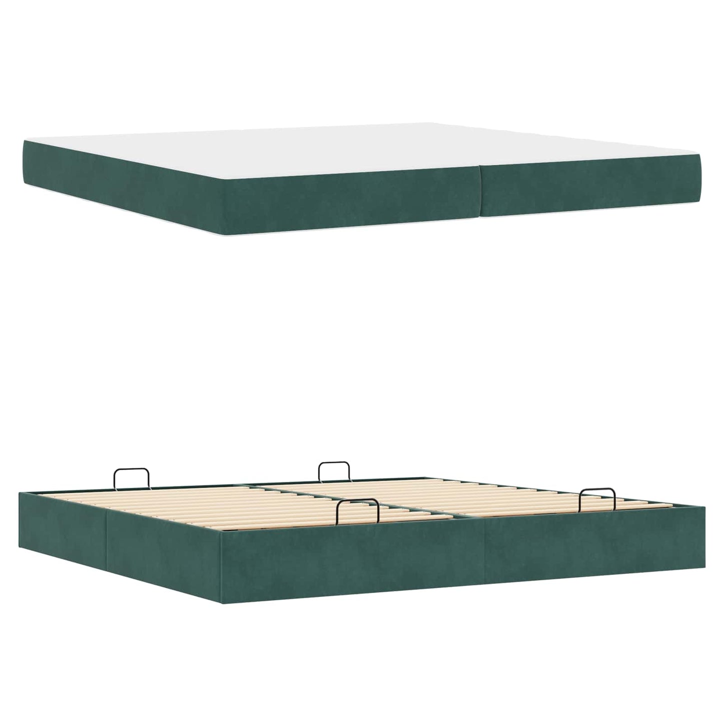 Bedframe met matras met matras 2 pcs Groen Fluweel