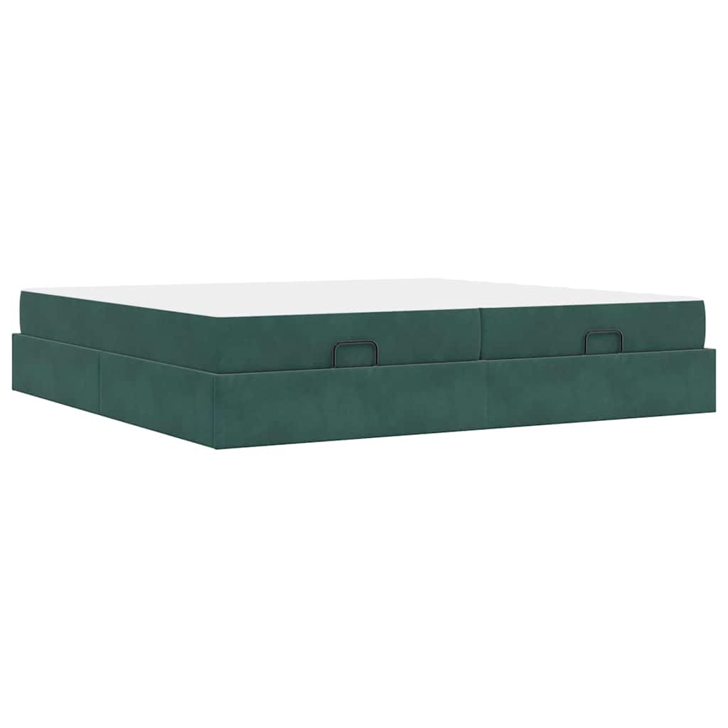 Bedframe met matras met matras 2 pcs Groen Fluweel