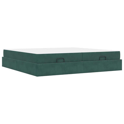 Bedframe met matras met matras 2 pcs Groen Fluweel