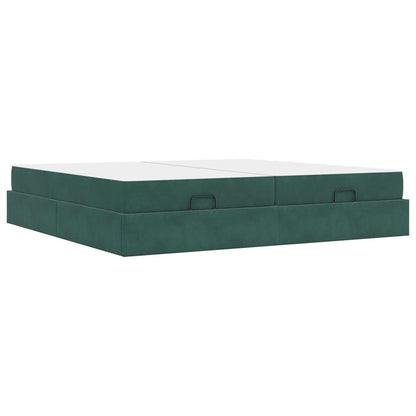Bedframe met matras 2 st Groen Fluweel