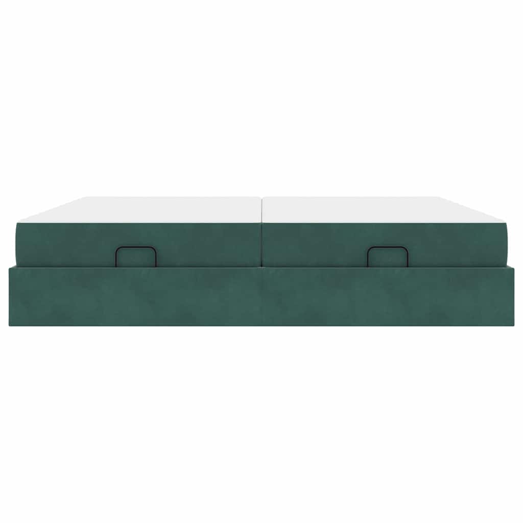 Bedframe met matras met matras 2 pcs Groen Fluweel