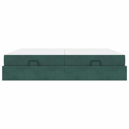 Bedframe met matras met matras 2 pcs Groen Fluweel