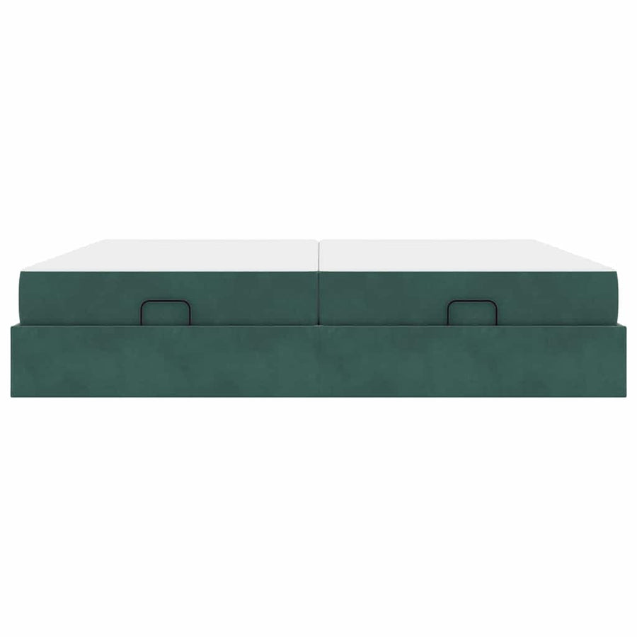 Bedframe met matras 2 st Groen Fluweel