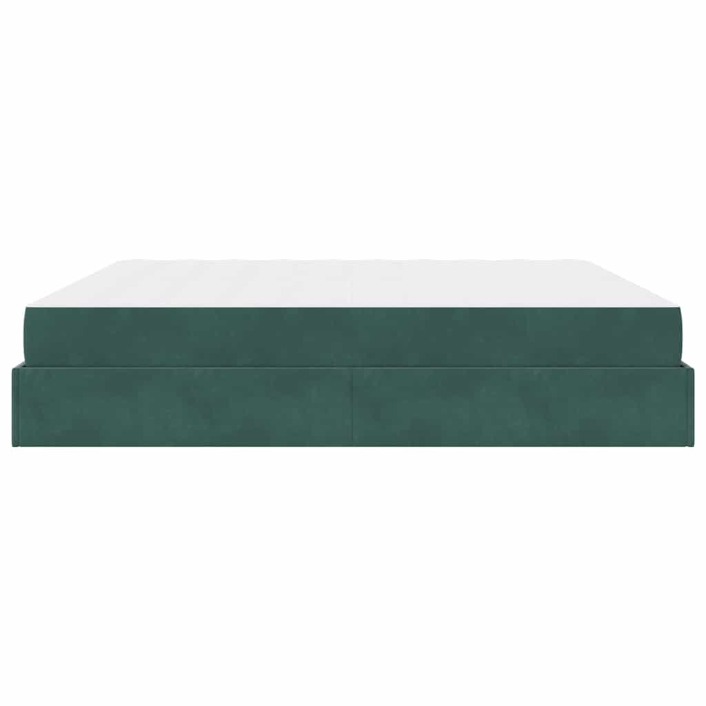 Bedframe met matras met matras 2 pcs Groen Fluweel
