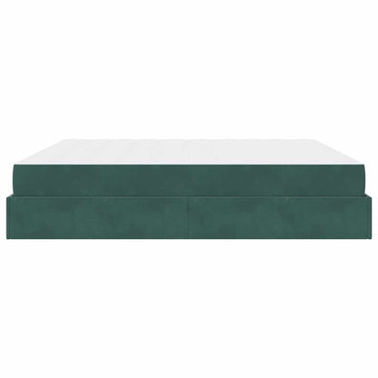 Bedframe met matras met matras 2 pcs Groen Fluweel