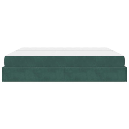 Bedframe met matras 2 st Groen Fluweel