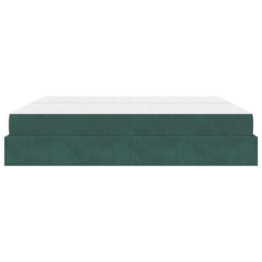 Bedframe met matras 2 st Groen Fluweel