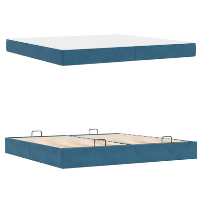 Bedframe Anders Blauw 200 x 200 cm Fluweel