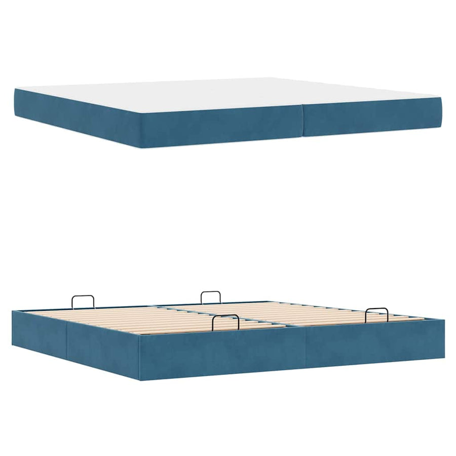 Bedframe Anders Blauw 200 x 200 cm Fluweel