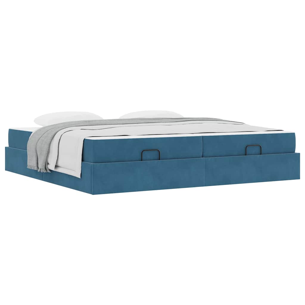 Bedframe Anders Blauw 200 x 200 cm Fluweel