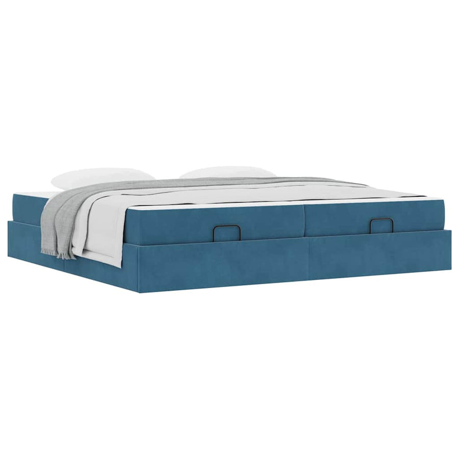 Bedframe Anders Blauw 200 x 200 cm Fluweel