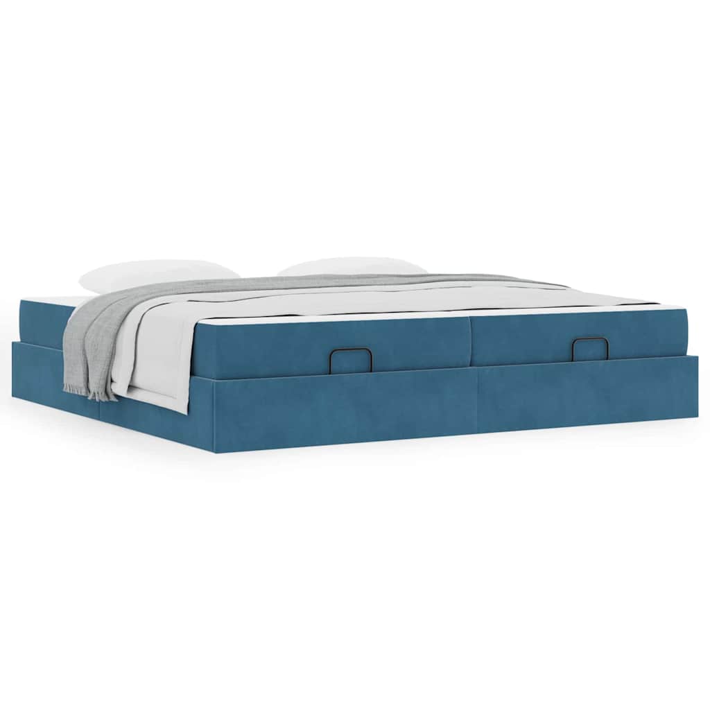 Bedframe Anders Blauw 200 x 200 cm Fluweel