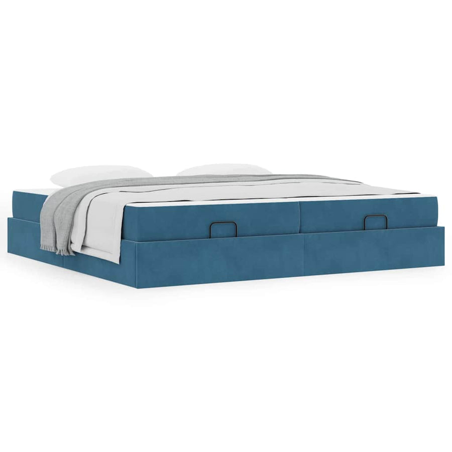 Bedframe Anders Blauw 200 x 200 cm Fluweel