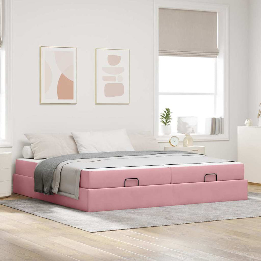 Bedframe Anders Roze 200 x 200 cm Fluweel