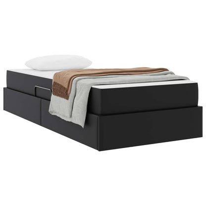 Opslag bed met matras met matras met opslag 2 pcs Zwart Leer