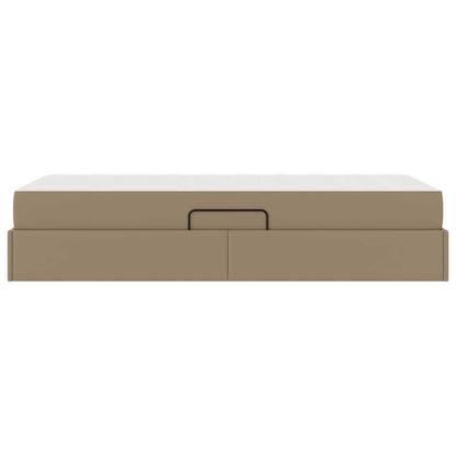Opslag bed met matras met matras 2 pcs Cappuccino Leer