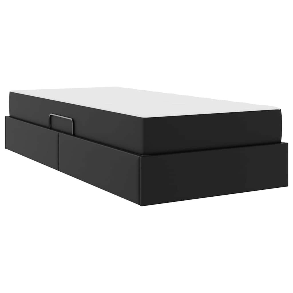 Opslag bed met matras met matras met opslag 2 pcs Zwart Leer