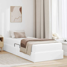 Opslag bed met matras met matras met opslag 2 pcs Wit Leer
