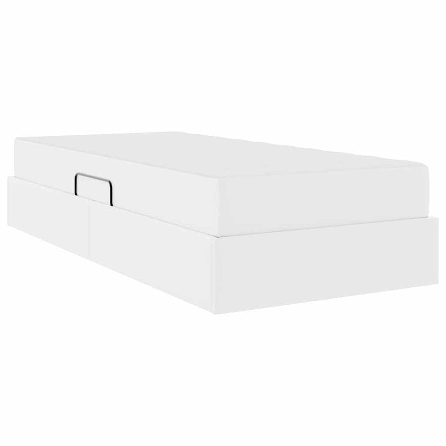 Opslag bed met matras met matras met opslag 2 pcs Wit Leer