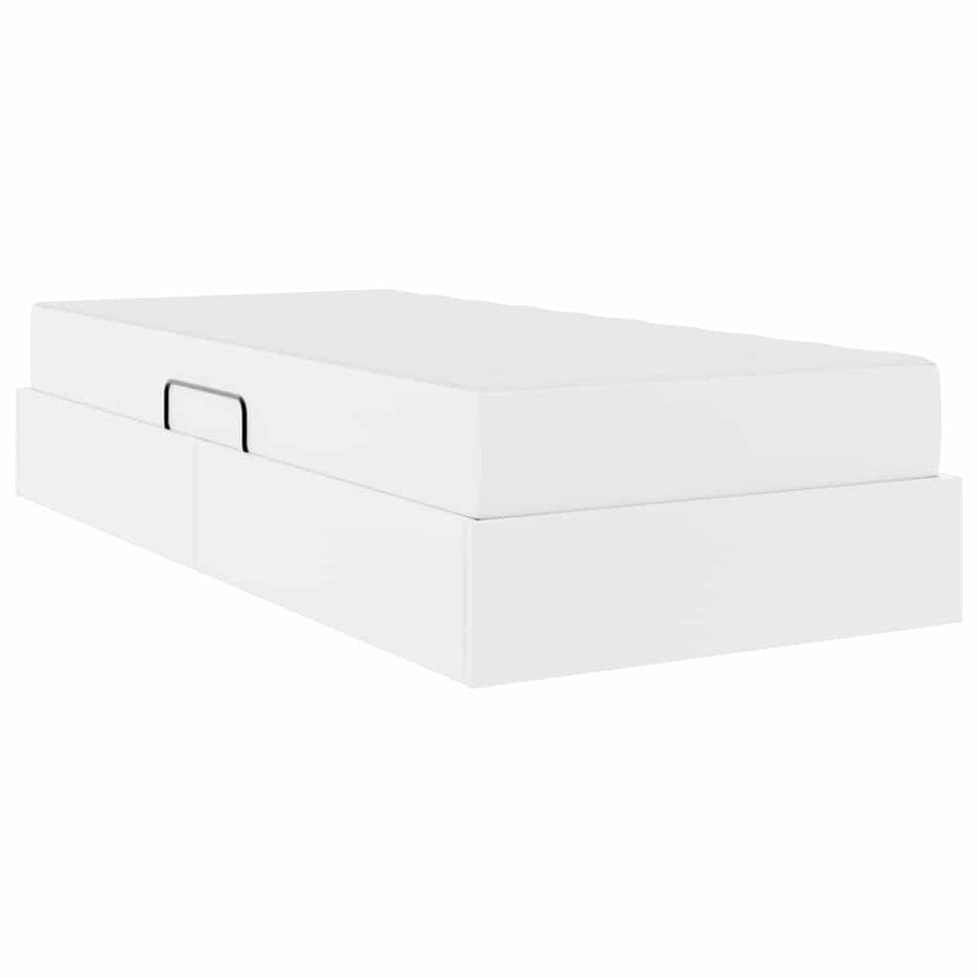 Opslag bed met matras met matras met opslag 2 pcs Wit Leer