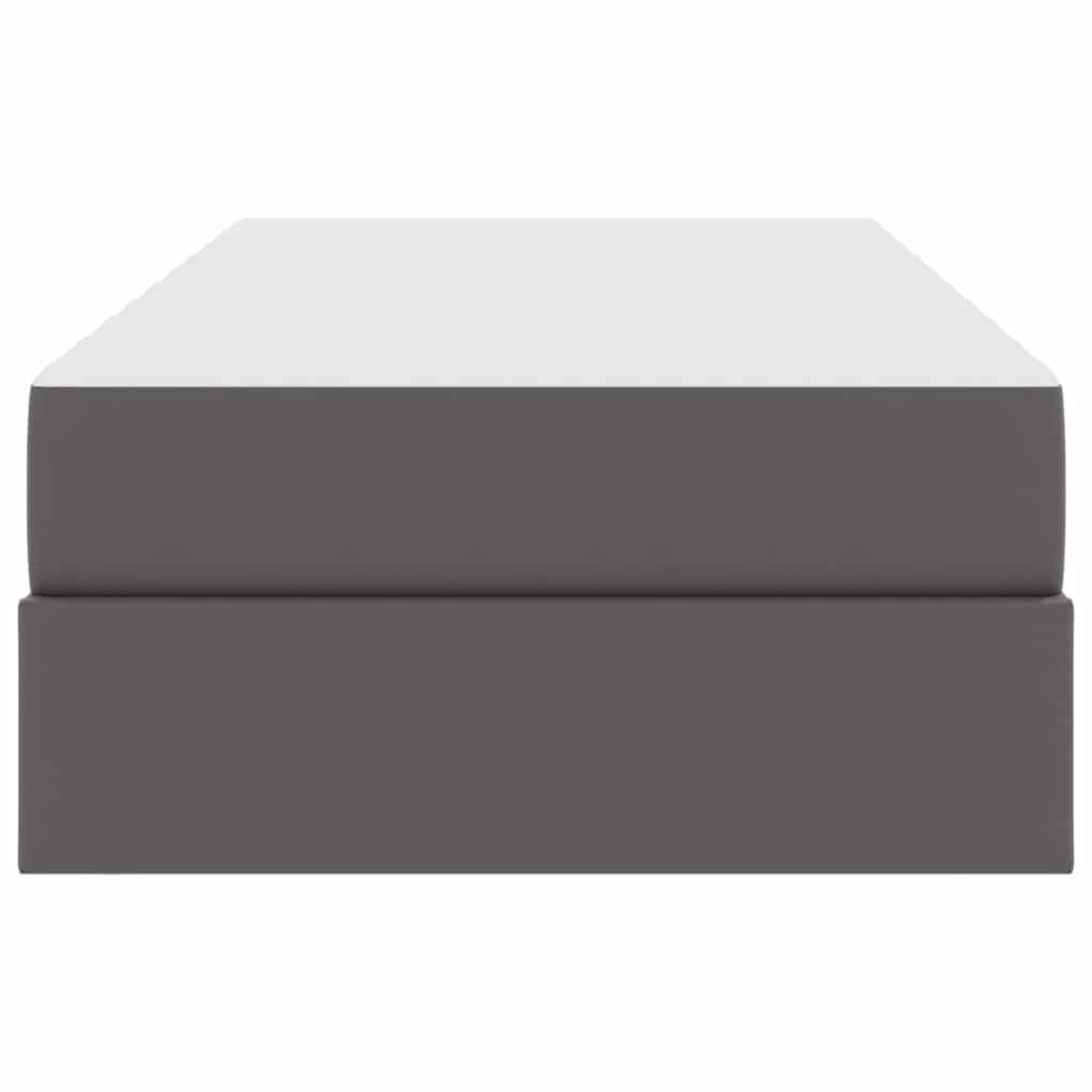 Opslag bed met matras met matras met opslag 2 pcs Grijs Leer