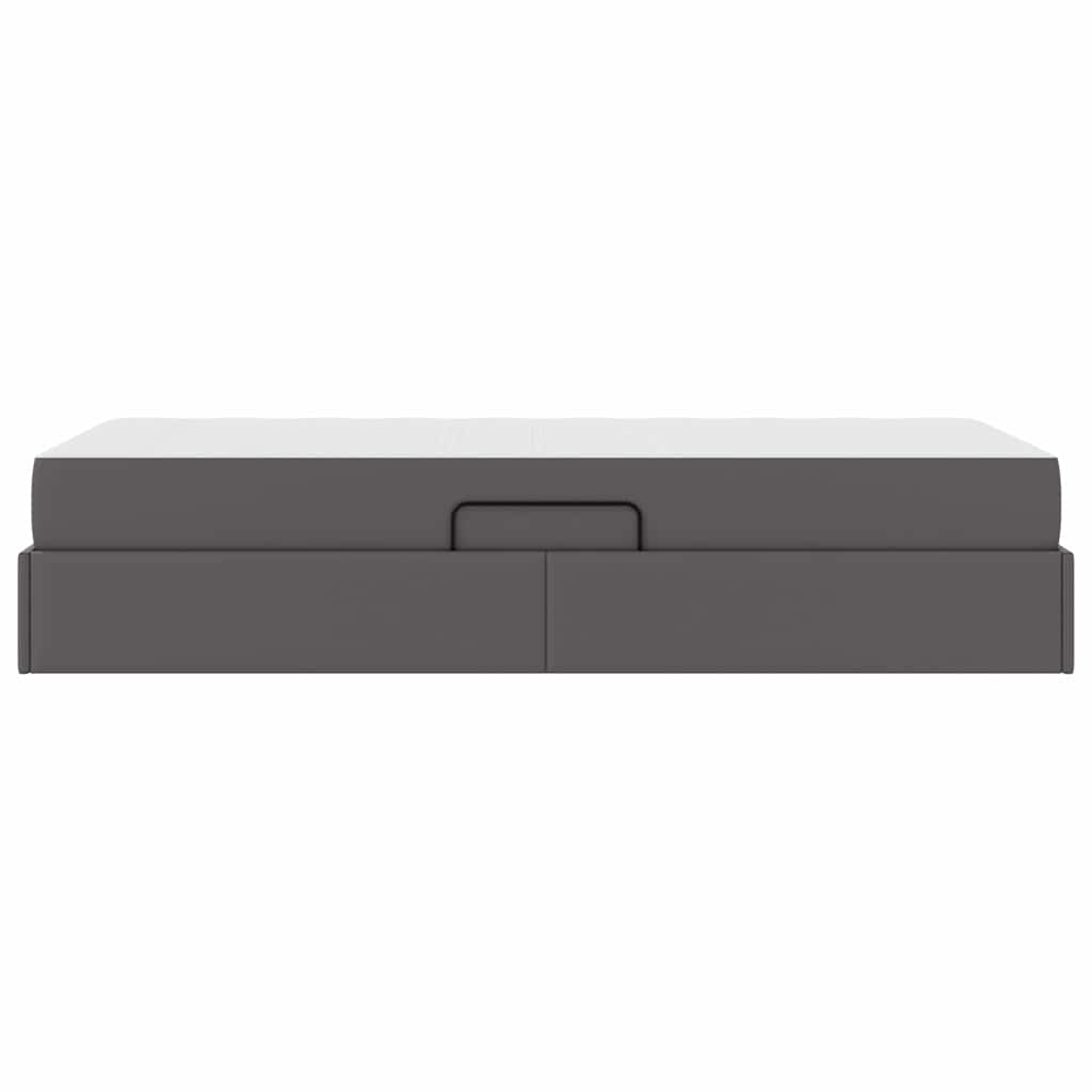 Opslag bed met matras met matras met opslag 2 pcs Grijs Leer