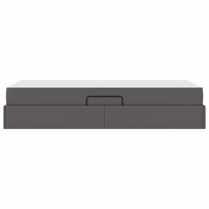 Opslag bed met matras met matras met opslag 2 pcs Grijs Leer