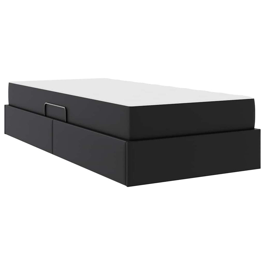 Opslag bed met matras met matras met opslag 2 pcs Zwart Leer