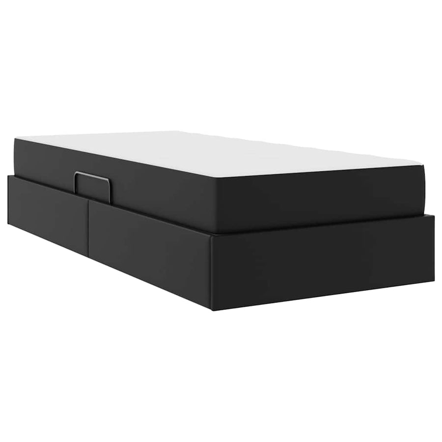 Opslag bed met matras met matras met opslag 2 pcs Zwart Leer