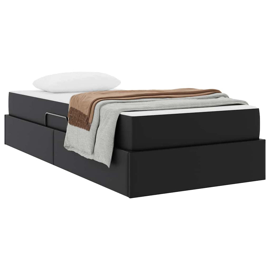 Opslag bed met matras met matras met opslag 2 pcs Zwart Leer