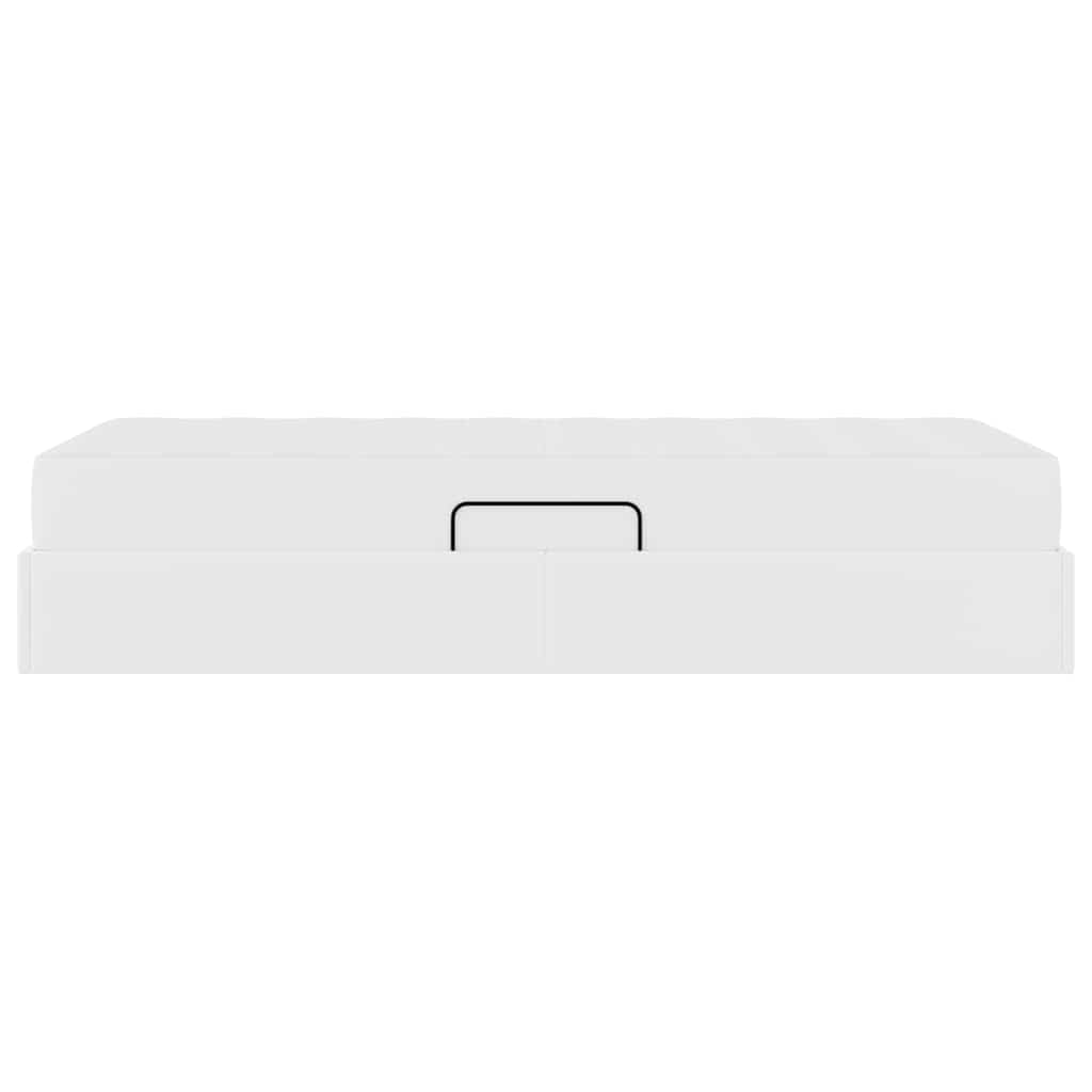Opslag bed met matras met matras met opslag 2 pcs Wit Leer