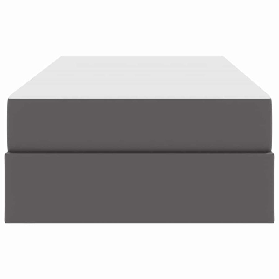Opslag bed met matras met matras met opslag 2 pcs Grijs Leer